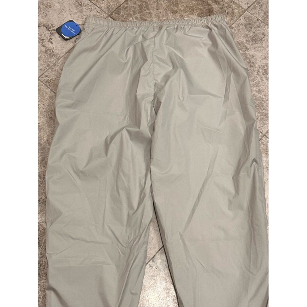 Vintage ProSpirit Nylon Track Pants NEW Large Taupe Sand Y2K Windbreaker Zip - Picture 7 of 9